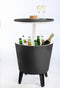 Keter bijzettafel drinkkoeler coolbar cocktailtafel 50x57-85cm 30L wit-antraciet