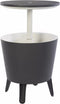 Keter bijzettafel drinkkoeler coolbar cocktailtafel 50x57-85cm 30L wit-antraciet