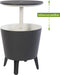 Keter bijzettafel drinkkoeler coolbar cocktailtafel 50x57-85cm 30L wit-antraciet