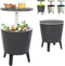 Keter bijzettafel drinkkoeler coolbar cocktailtafel 50x57-85cm 30L wit-antraciet