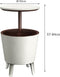 Keter bijzettafel drinkkoeler coolbar cocktailtafel 50x57-85cm 30L wit-bruin