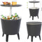 Keter bijzettafel drinkkoeler coolbar cocktailtafel 50x57-85cm 30L wit-antraciet