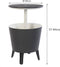 Keter bijzettafel drinkkoeler coolbar cocktailtafel 50x57-85cm 30L wit-antraciet