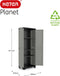 Keter Planet Hoge Kast - 3 planken - 68x39x173cm - Grijs/Zwart - Recycled Kunststof