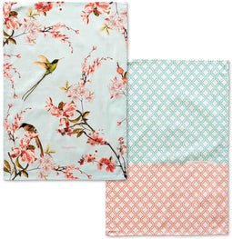 Keukendoek HappyFriday Chinoiserie Multicolour 70 x 50 cm (2 Stuks)