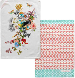 Keukendoek HappyFriday Floral Branch Multicolour 70 x 50 cm (2 Stuks)