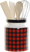 Keukengerei set van 4x stuks in Tartan look keukenhulp houder - Keuken spatels, pollepel en garde