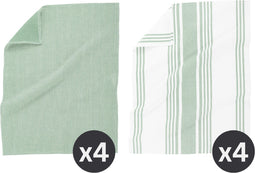 Keukenhanddoek COMBO 50x70cm - set/8 - smoke green