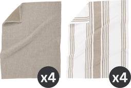 Keukenhanddoek COMBO 50x70cm - set/8 - taupe