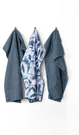 Keukenhanddoek ESSENTIAL, microfiber 40x60cm, SET/3, stone blue