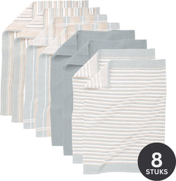 Keukenhanddoek MULTILINES 50x70cm - set/8 - light grey