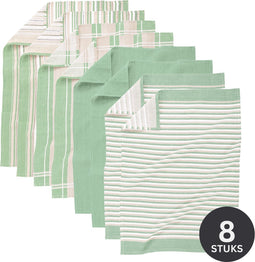 Keukenhanddoek MULTILINES 50x70cm - set/8 - smoke green