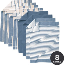 Keukenhanddoek MULTILINES 50x70cm - set/8 - stone blue