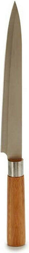 Keukenmes 3 x 33,5 x 2,5 cm Zilverkleurig Bruin Roestvrij staal Bamboe (12 Stuks)