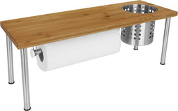 Keukenrek van RVS en bamboe hout