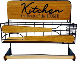 Keukenrolhouder Versa 20 x 15,2 x 14,8 cm Metaal Hout MDF