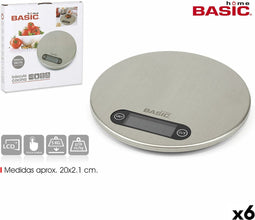 Keukenweegschaal Basic Home Zilverkleurig 20 x 2,1 cm (6 Stuks)
