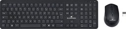 Keyboard and Mouse Bluestork Easy Slim AZERTY Black French