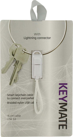 Keymate - Keymate Laad/data Kabel Lightning 15cm - 30 Dagen Niet Goed Geld Terug