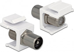 Keystone module F (v) - Coax IEC (m) / wit
