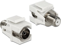 Keystone module F (v) - Coax IEC (v) verzonken aansluiting / wit