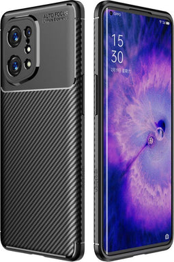 iMoshion Hoesje Geschikt voor Oppo Find X5 5G Hoesje Siliconen - iMoshion Carbon Softcase Backcover - Zwart