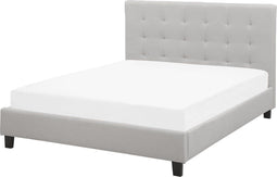 ROCHELLE - Tweepersoonsbed - Lichtgrijs - 140 x 200 cm - Polyester