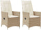 vidaXL - Tuinstoelen - 2 - st - verstelbaar - met - kussens - poly - rattan - beige