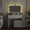 vidaXL - Kaptafel - met - LED - 80x41x134,5 - cm - wit