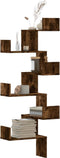 vidaXL - Hoekwandschap - 45x45x147 - cm - bewerkt - hout - gerookt - eikenkleurig
