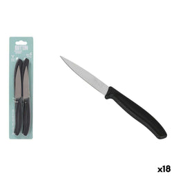 Schiller messenset Quttin Basic Zwart Zilverkleurig Roestvrij staal 9 cm 4 Onderdelen (18 Stuks)