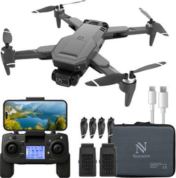 Nuvance S109 - Mini Drone - Drone met 1080p Camera en GPS - Mat Zwart