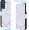 iMoshion Hoesje Geschikt voor Samsung Galaxy S21 FE Hoesje Met Pasjeshouder - iMoshion Design Softcase Bookcase - Wit / Meerkleurig / Goud / White Graphic
