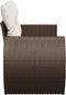 vidaXL - Tuinbank - 2-zits - met - kussens - poly - rattan - bruin