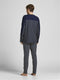 JACK&JONES JACSMITH - Heren Pyjamaset - Lange mouwen 100% katoen - Donkergrijs