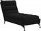 vidaXL - Chaise - longue - met - kussens - stof - zwart