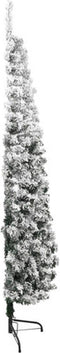 vidaXL - Kunstkerstboom - half - met - sneeuw - smal - 120 - cm