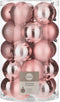 House of Seasons - Plastic Kerstballen Set - 25 Stuks - Ø8 cm - Roze (25 stuks)