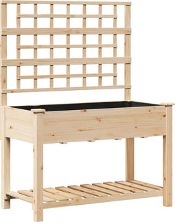 vidaXL - Tuinbak - met - Trellis - en - Plank - 115x59x152 - cm - Massief - Hout - Vuren