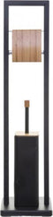 TOILETROLHOUDER STAAND METAAL MET BAMBOE ZWART + WC BORSTEL