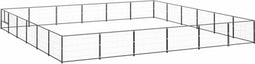 vidaXL - Hondenkennel - 36 - m² - staal - zwart