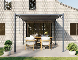 Intimo garden - Prieel met lamellen - 3x3 m - antraciet - Paviloen inclusief lamellen dak