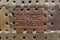 Poef Patchwork - 33x33 cm - leder - vintage cognac