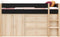 Bopita Lucas halfhoogslaper 90x200 met opbergkasten - Mat Zwart/Naturel
