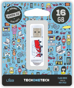 Tech1Tech TEC4004-16 - Usb-stick - 16GB - Multi-color