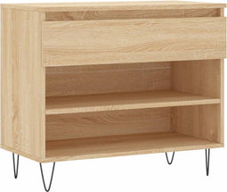 vidaXL - Schoenenkast - 70x36x60 - cm - bewerkt - hout - sonoma - eikenkleurig