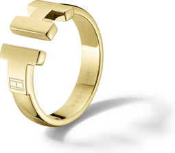 Tommy Hilfiger Ring Dames - Roestvrij staal - Maat 14 - Goudkleurig