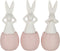 J-Line figuur Konijn - keramiek - roze - large - 3 stuks