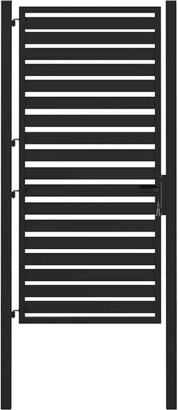 vidaXL - Tuinhek - afsluitbaar - 100x180 - cm - aluminium - zwart