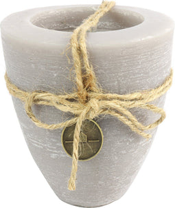 Kaars beker rond Tonnie L grijs